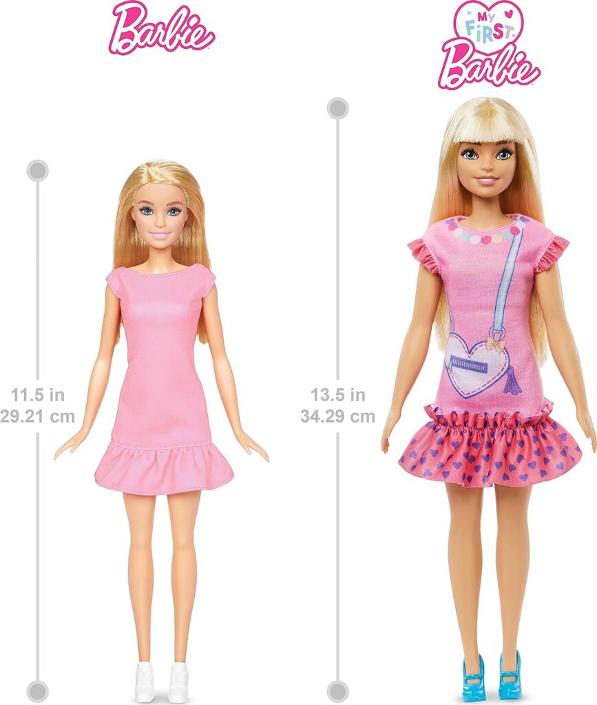 Barbie My First Barbie Preschool Doll, Malibu with 13.5-inch Soft Posable Body Blonde Hair, Plush Kitten Accessories
