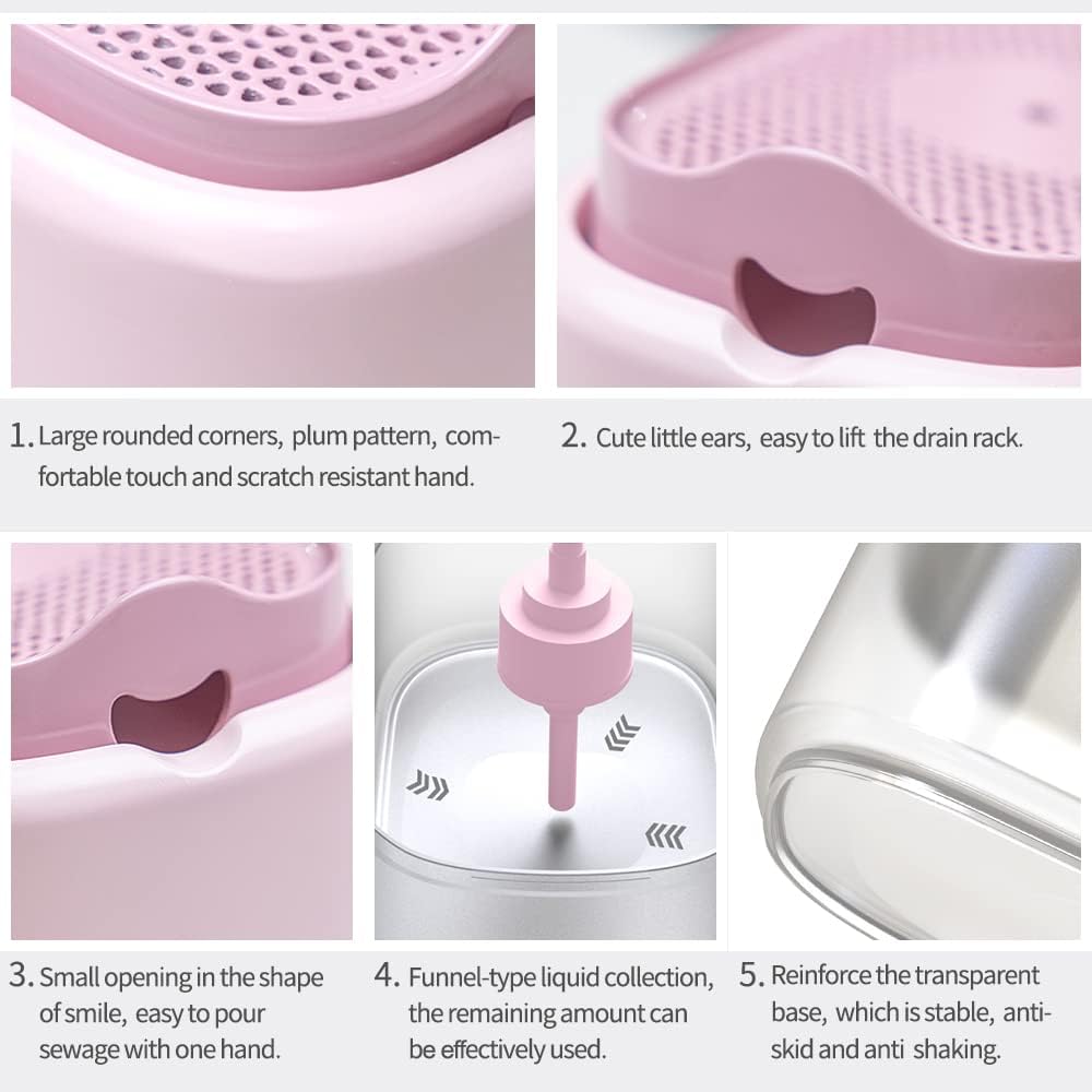 OMAIA Dish Soap Dispenser for Kitchen Sink - Pink Kitchen Gadgets 2023 - dishwashing Liquid Dispenser for Kitchen - Sink Countertop Organizer - Kitchen Soap Dispenser with Sponge Holder
