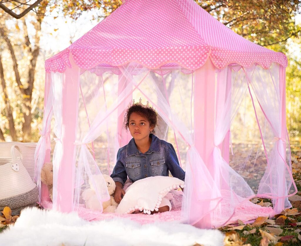 Princess Play Tent for Kids - 55 X 53 with Led Star Lights | Girl Toys | Toddler Playhouse | Princess Castle